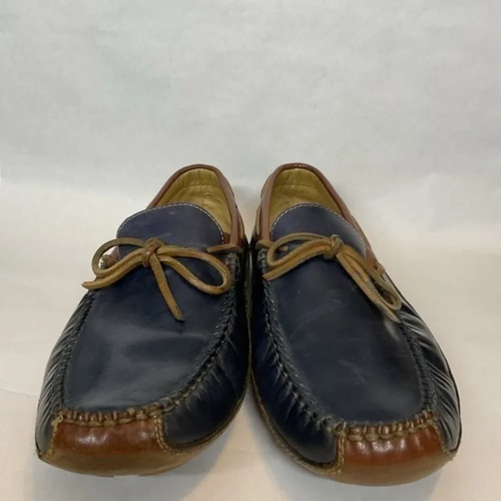 Trask Drake Blue Tie/Bow Driving Loafers Moccasin Men 9M China Bison Leather